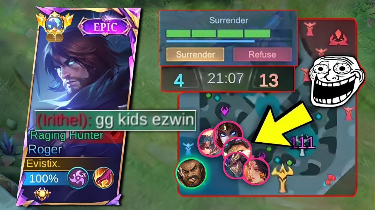 DON'T CELEBRATE TOO EARLY!! GLOBAL ROGER 1V5 IMPOSSIBLE EPIC COMEBACK | MLBB