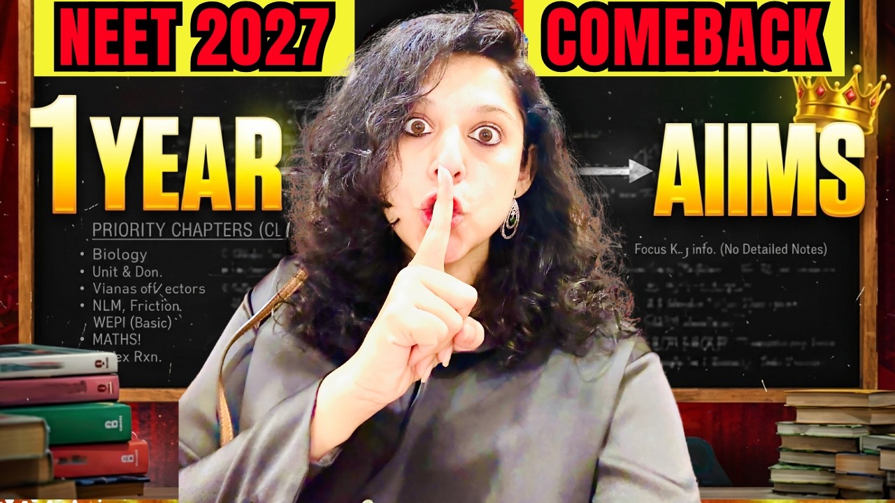 NEET 2027 Strategy:How to Crack It in 1 Year Even After Weak 11th /Vani Maam Dr VA NEE NI #neet2026