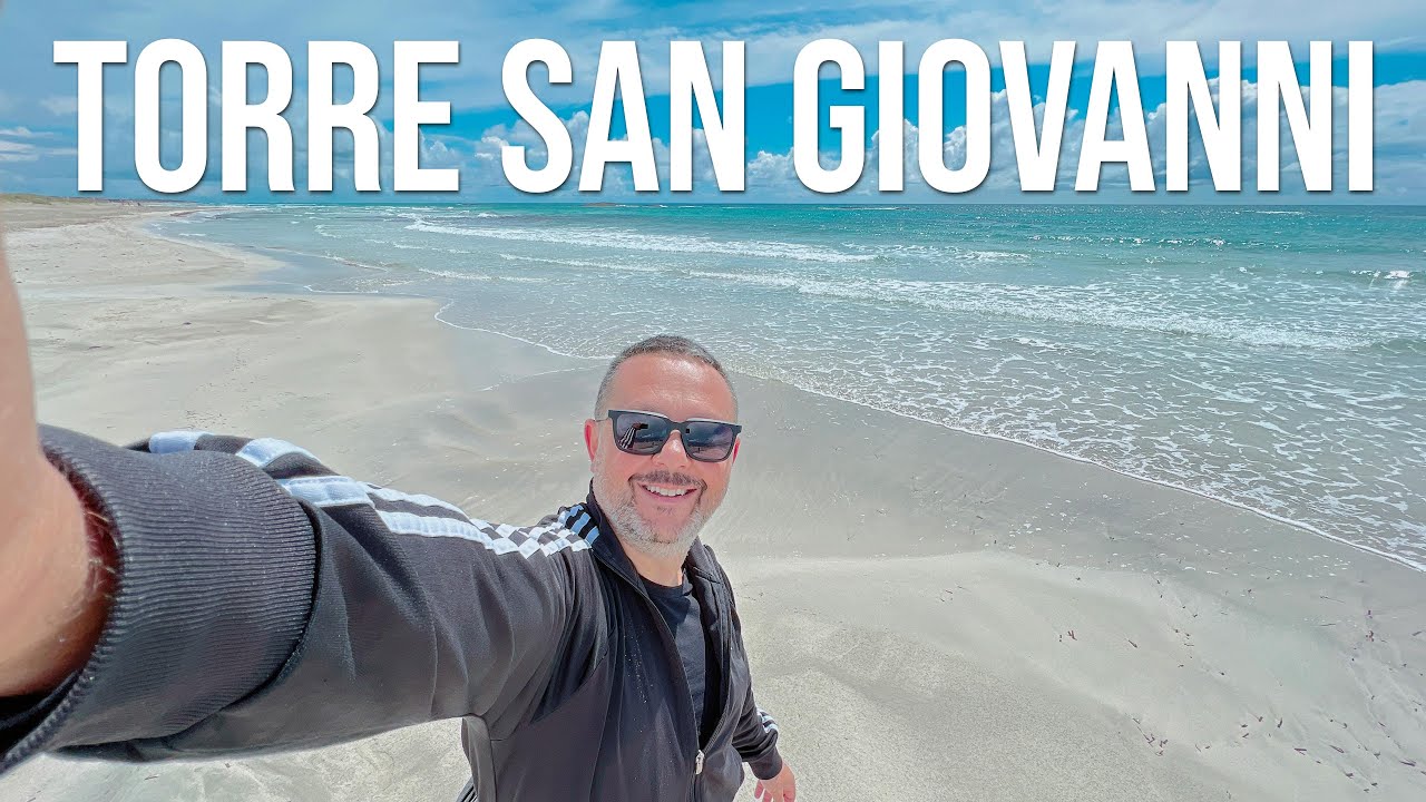 #602 TORRE SAN GIOVANNI SALENTO Spiaggia Beach Walking Tour 🏖 4K Beach Walk ☀️ Italy (Sunny Day)