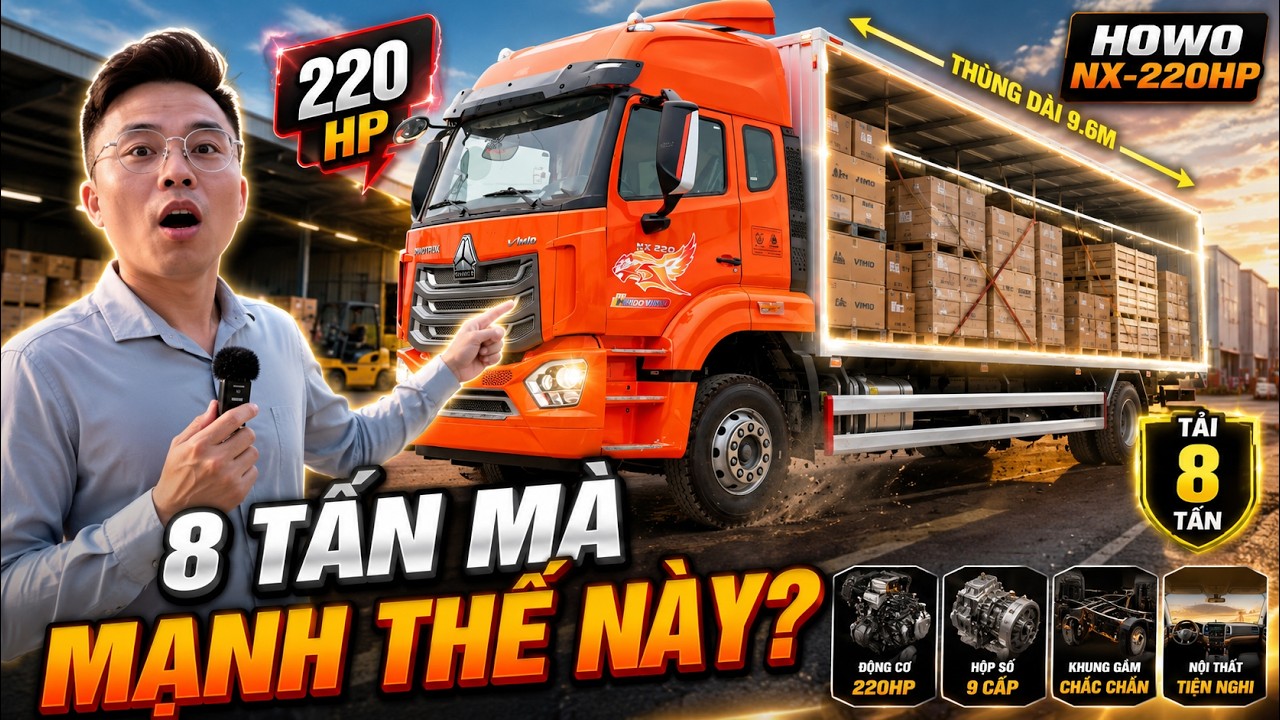 CHI TIẾT XE TẢI THÙNG HOWO NX-220HP 8 TẤN