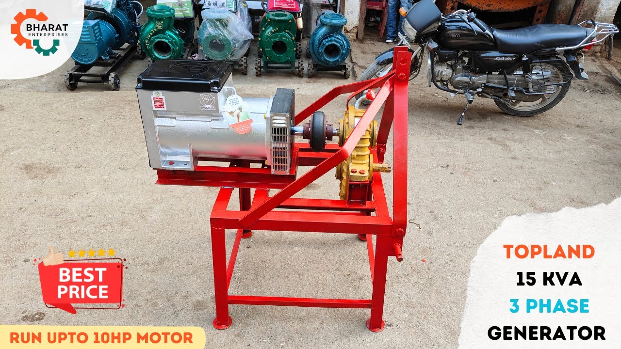 15 KVA 3 Phase Gearbox type PTO Generator, Transformer Type Topland Brand.