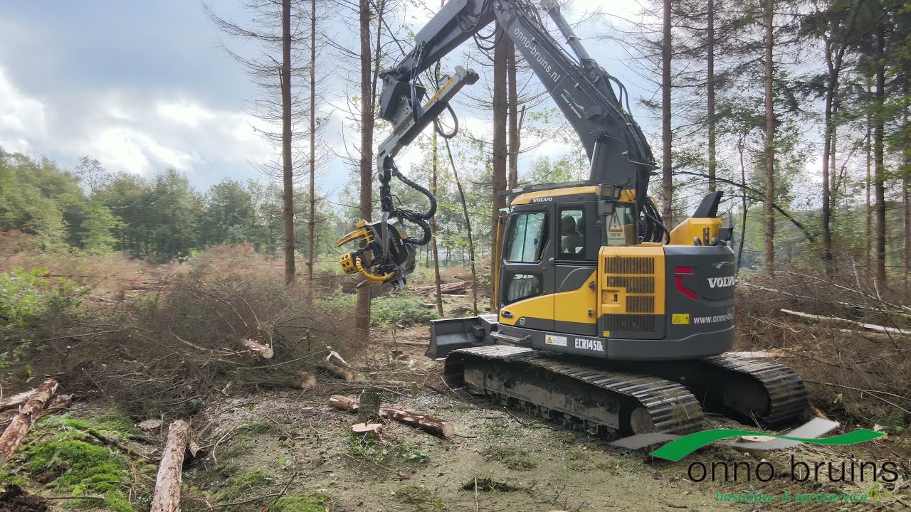 Volvo ECR145dl with Kesla25rh Harvester ☆4K☆
