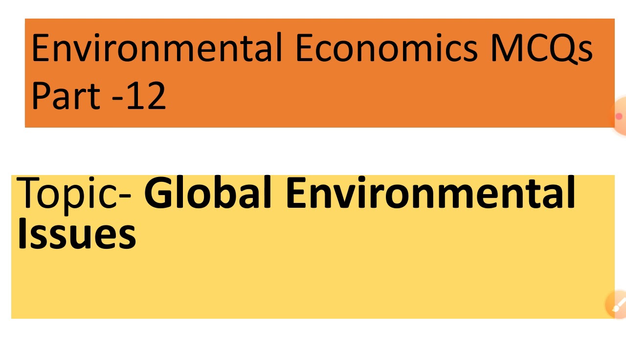 Global Environmental Issues |Environmental Economics MCQs | SSB Economics |UGC NET