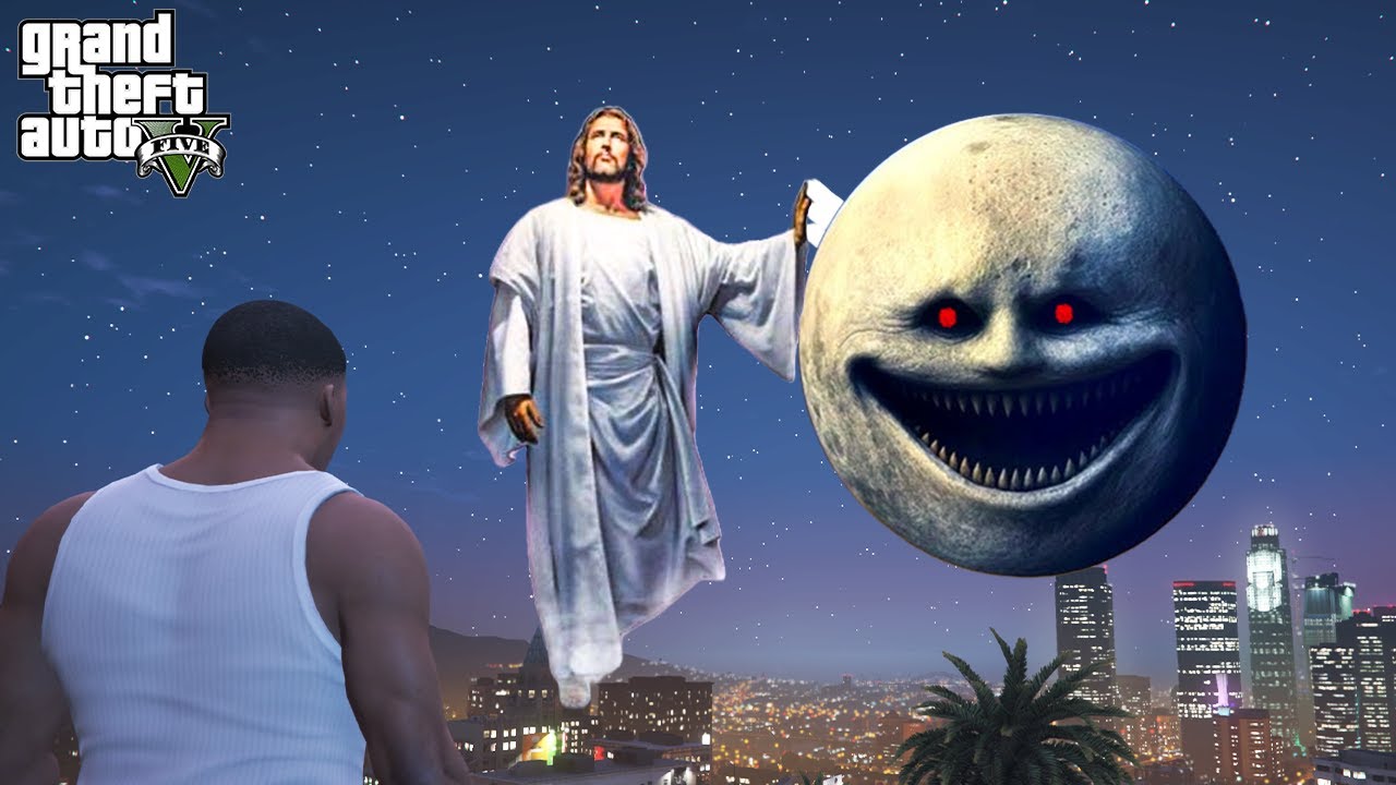 Franklin Found JESUS To Destroy DEMONIC MOON in GTA 5 | shinchan and chop