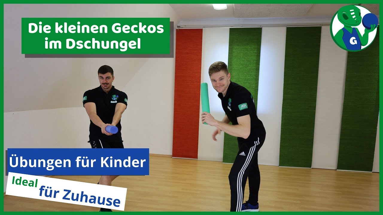 Sport und Spiele für Kinder - Die kleinen Geckos im Dschungel