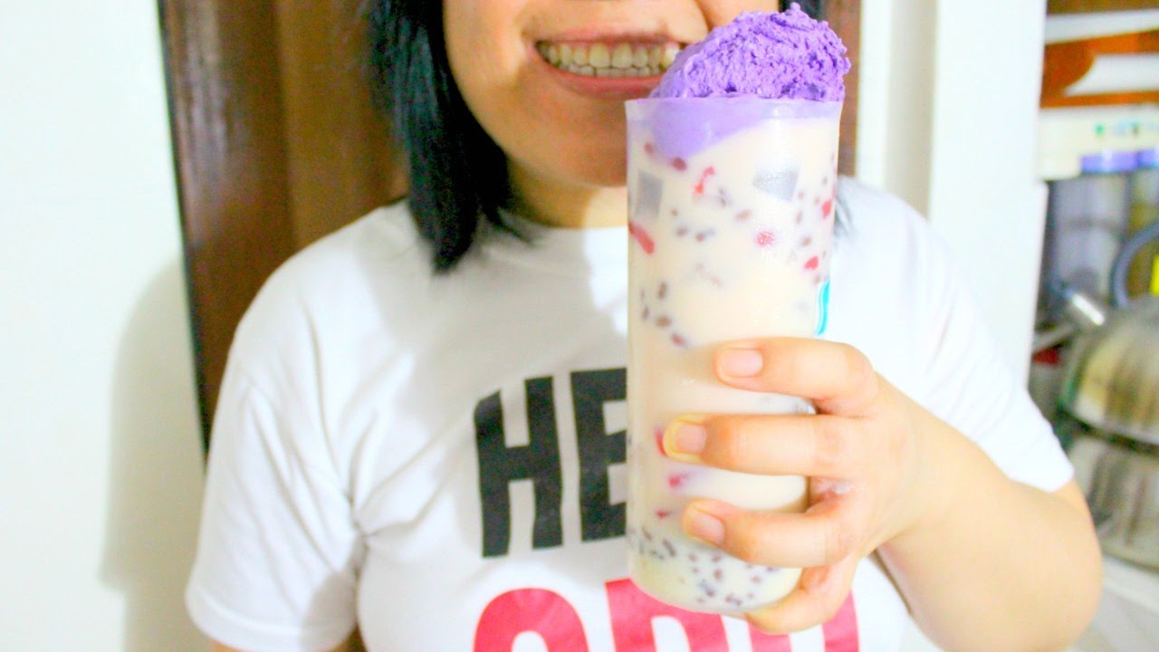 ASMR Eating Halo Halo Filipino Mixed Fruit Dessert in the Philippines ScorpioAnnYT