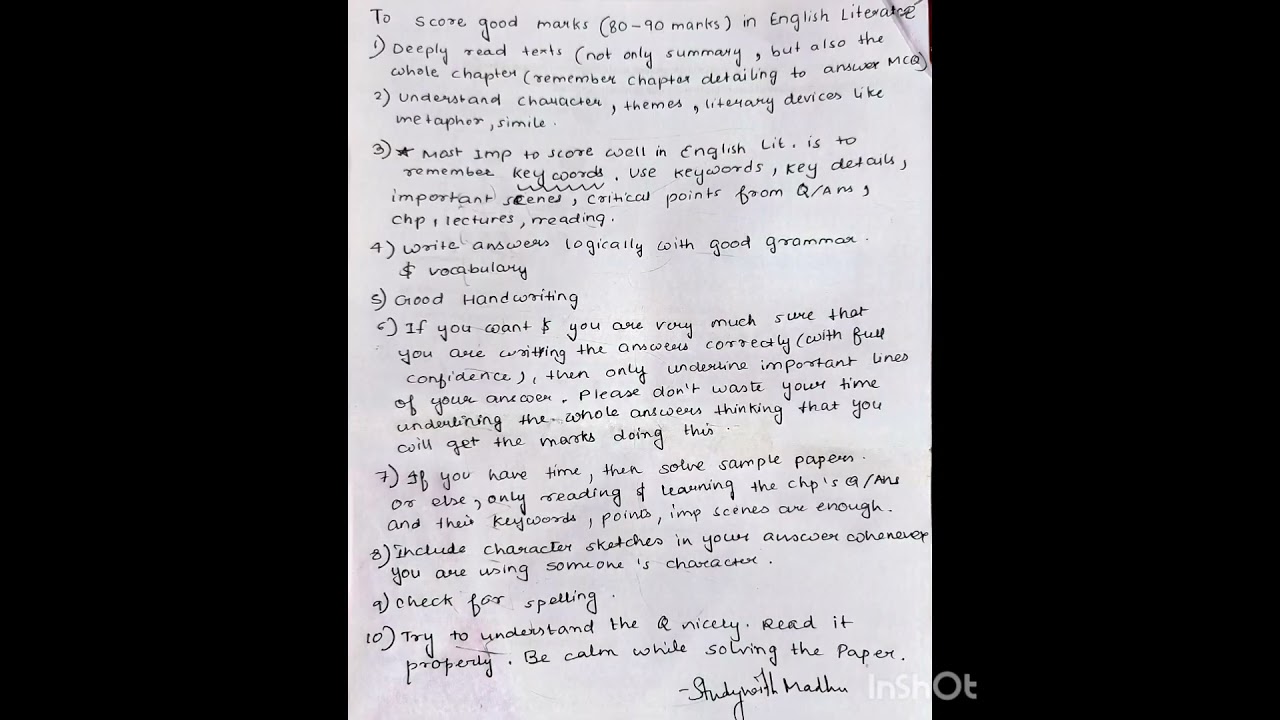 How to score good marks in ISC Class 12 English Literature ?