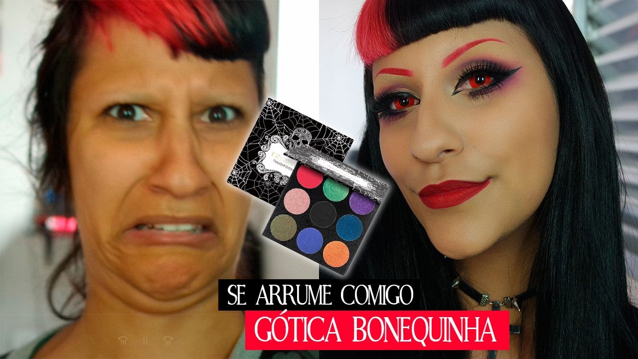 SE ARRUME COMIGO: Bonequinha Gótica - Testando Paleta Gotiquinha da Tchina | NOSFEROTIKA