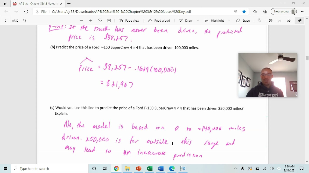 AP Stat - 3.2 LSRL and Residuals