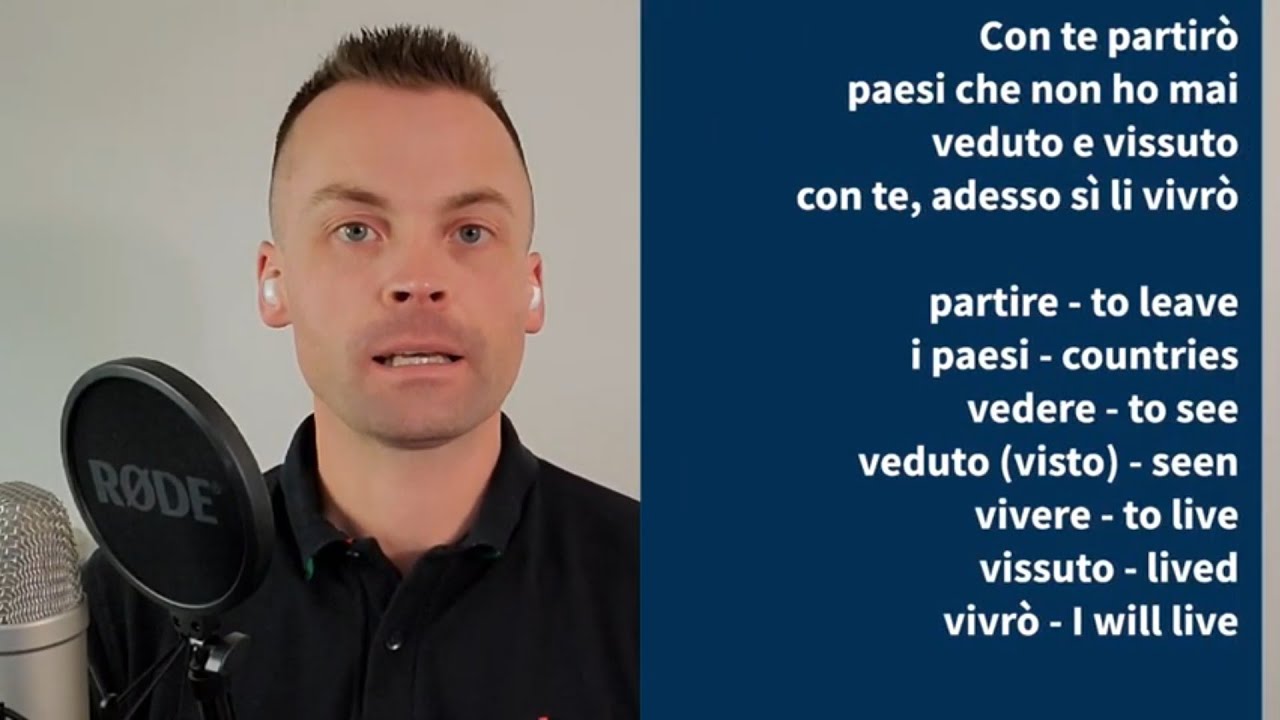Improve your Italian with music - Con te Partirò/ Time to say Goodbye, Andrea Bocelli (translation)