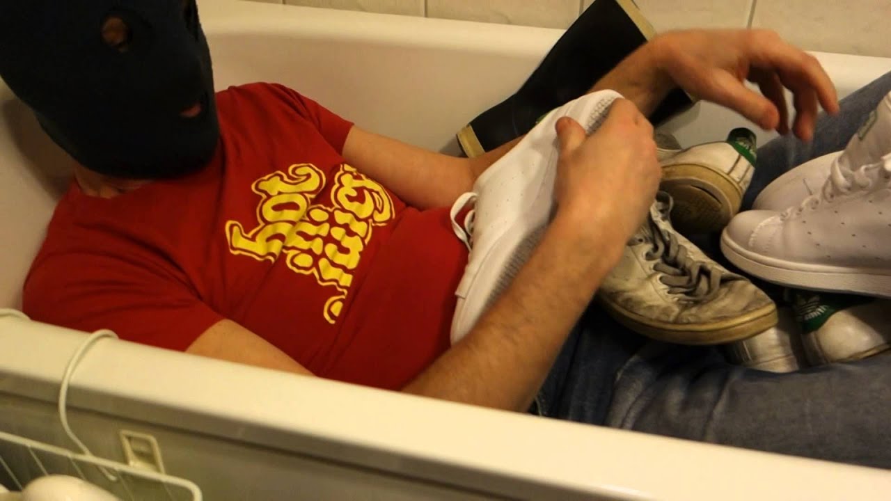 Taking a bath with sneakers part 1