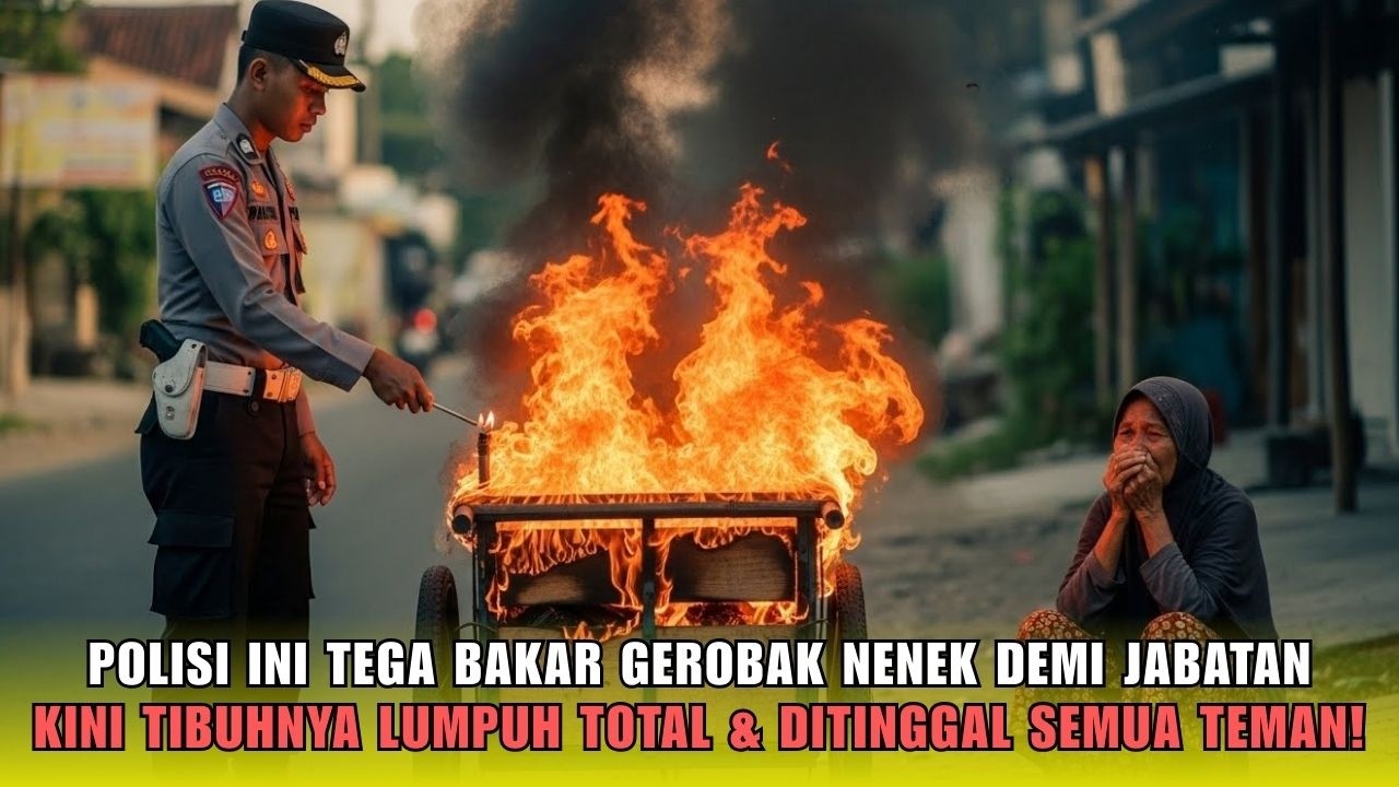 KARMA INSTAN! Polisi Ini Berakhir Lumpuh & Ditinggal Semua Temannya Setelah Bakar Gerobak Nenek Tua!