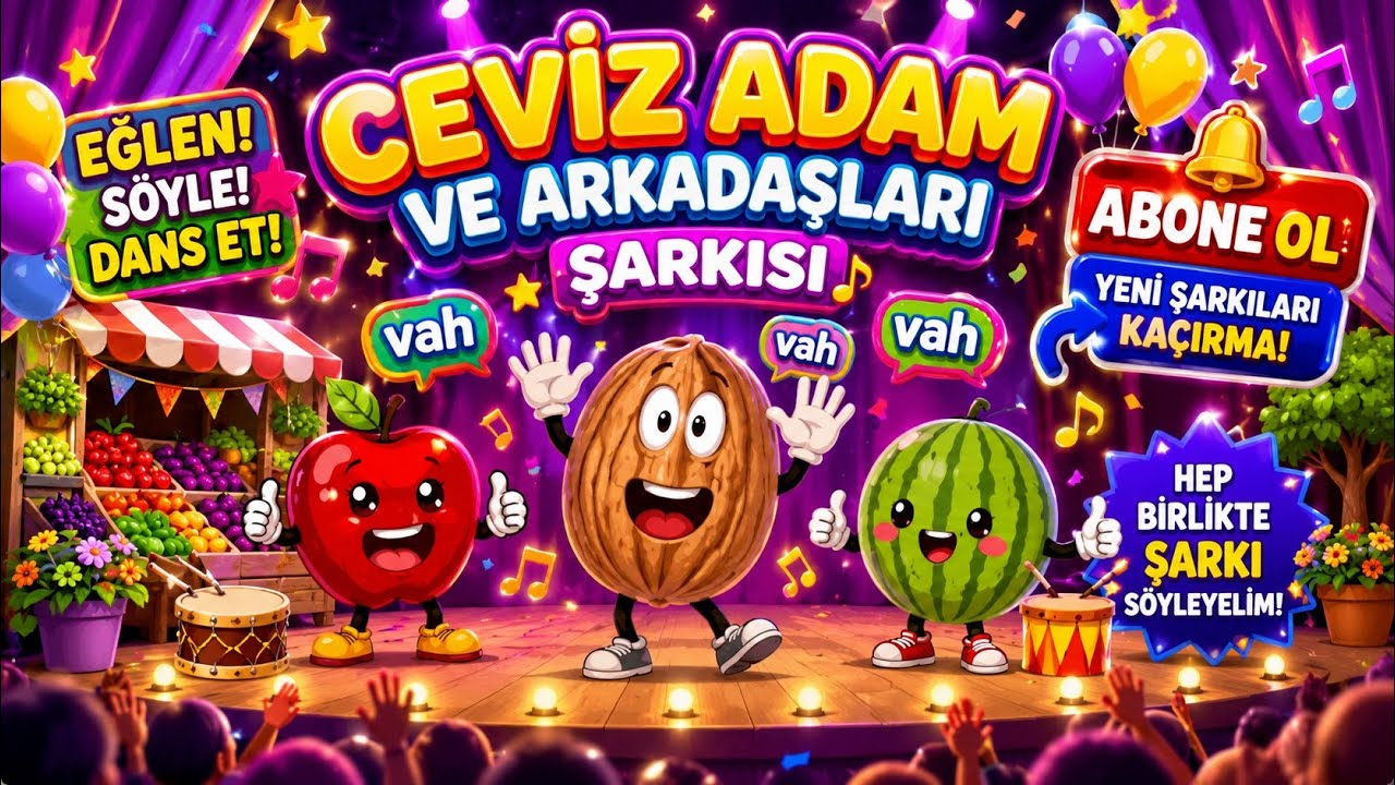 Ceviz Adam Şip Şap Şop 🎵 | Eğitici  Çocuk Şarkısı | Cucumini Çocuk 2025 çocuk şarkıları 