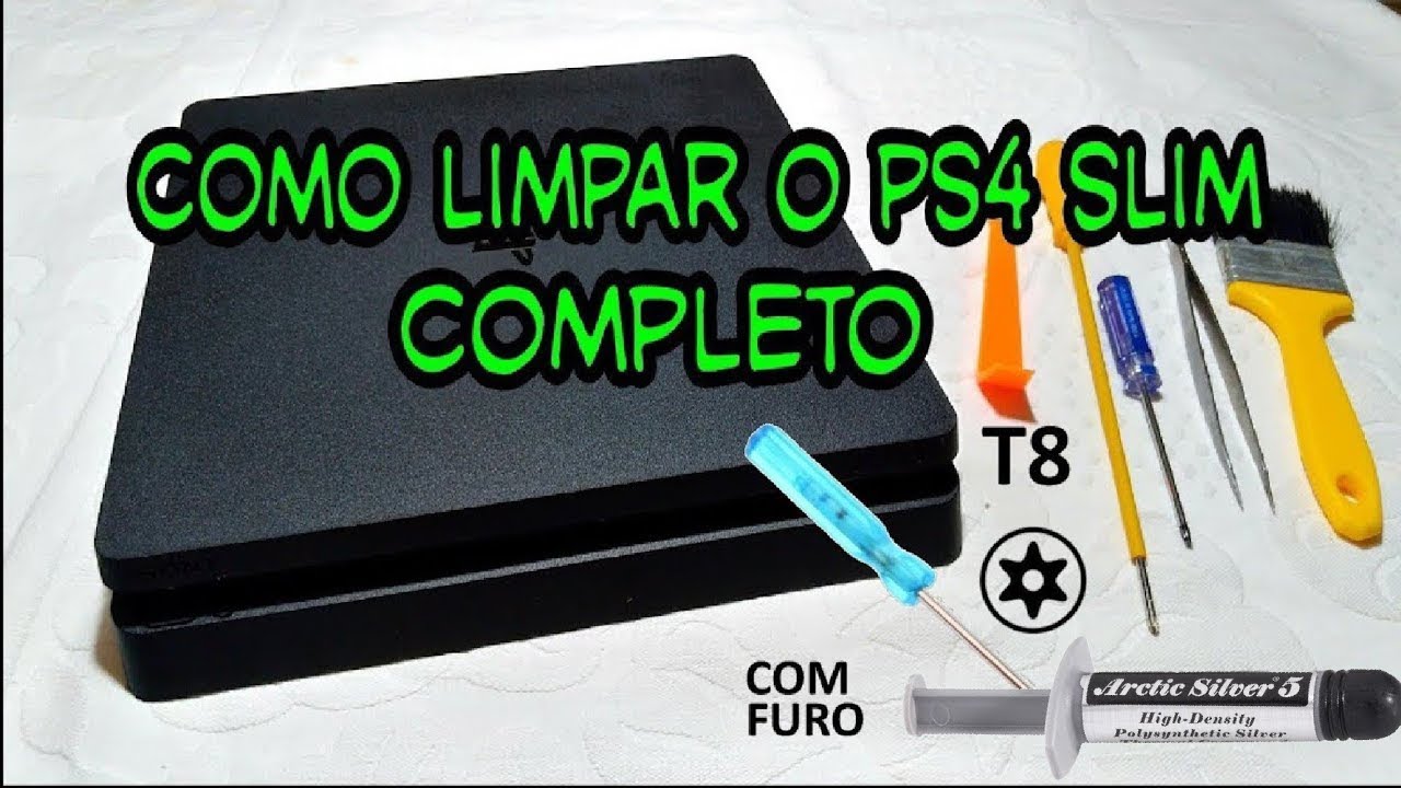 COMO ABRIR E LIMPAR PS4 SLIM E TROCAR PASTA.