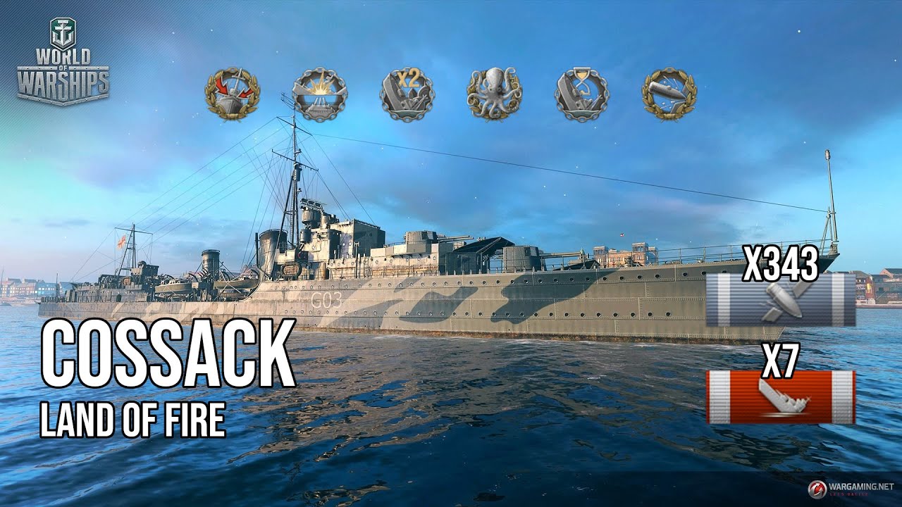 Intense Battle: Cossack Premium Destroyer Dominates the Sea - World of Warships