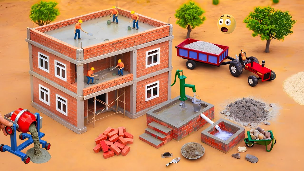 Realistic Diy mini bricks & Cement House construction science project @SmallCreator-ek8rq 
