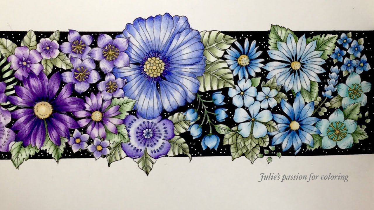 WORLD OF FLOWERS by Johanna Basford - prismacolor pencils - color along