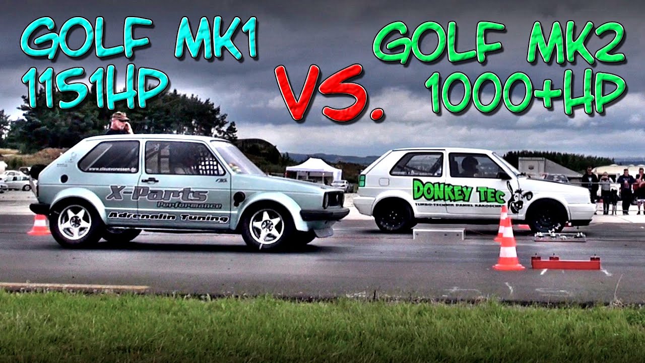 16Vampir Golf Mk1 1151HP vs Golf Mk2 1000HP (new record 8,56s @ 278kmh)