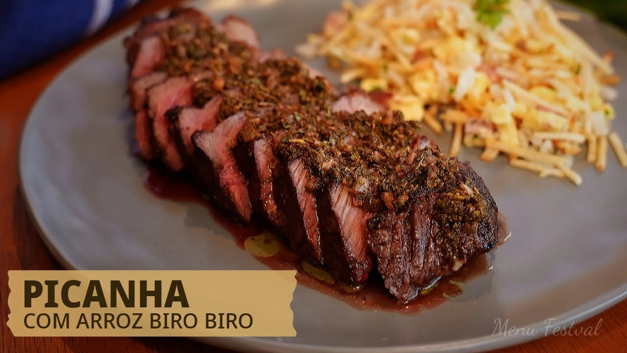 PICANHA COM ARROZ BIRO BIRO E CHIMICHURRI