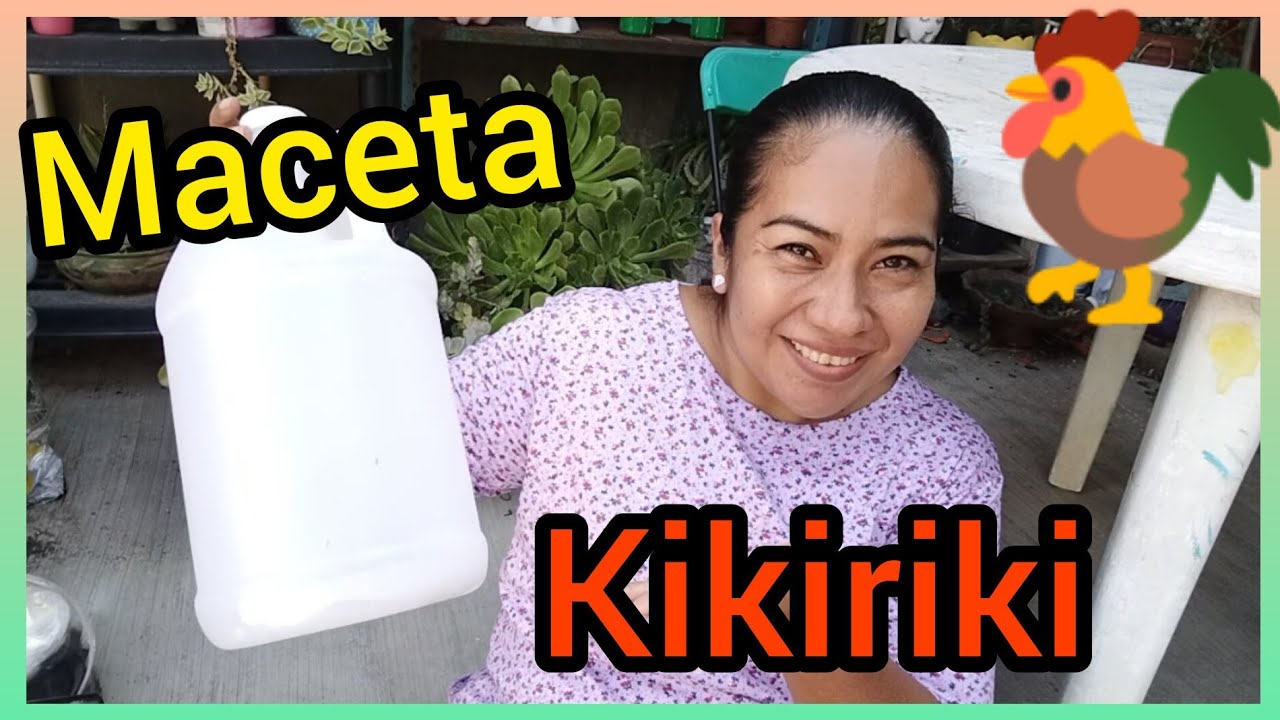 Maceta reciclada con botes de plástico MACETA GALLO #jardineandoconanais #reciclaje