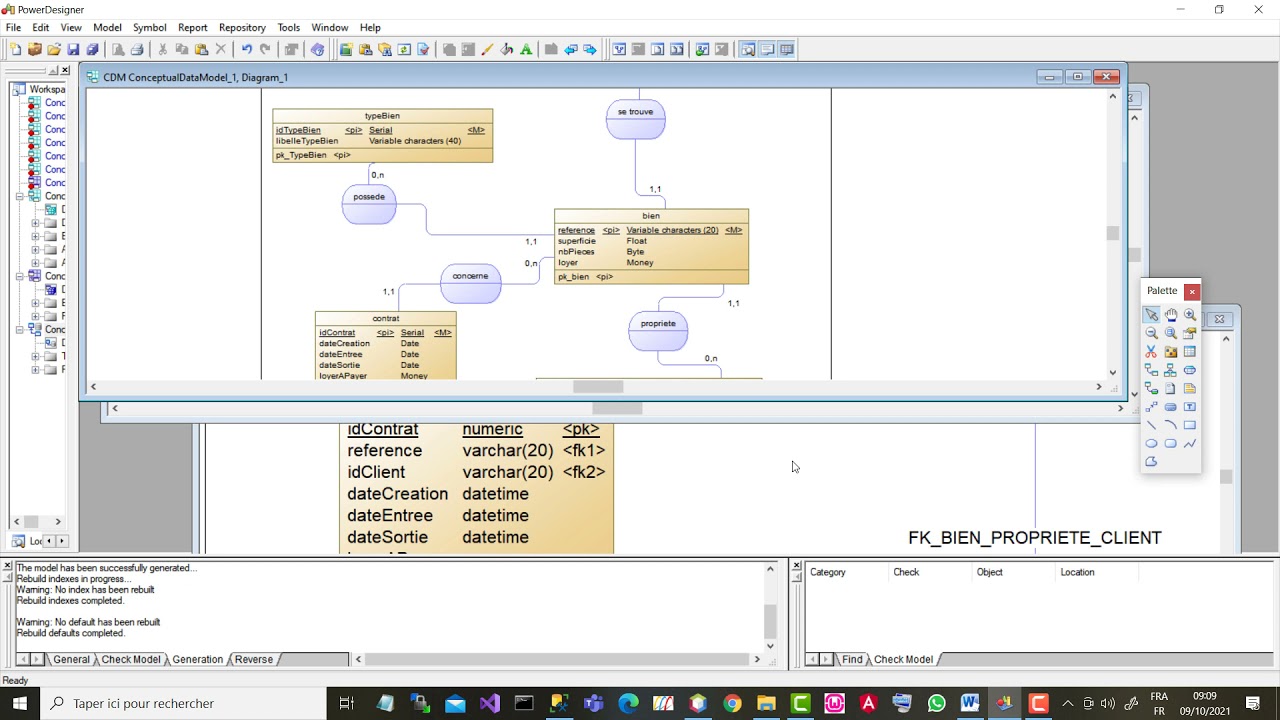 Comment générer directement une base de données à partir d'un MCD sur Power designer et SQL server