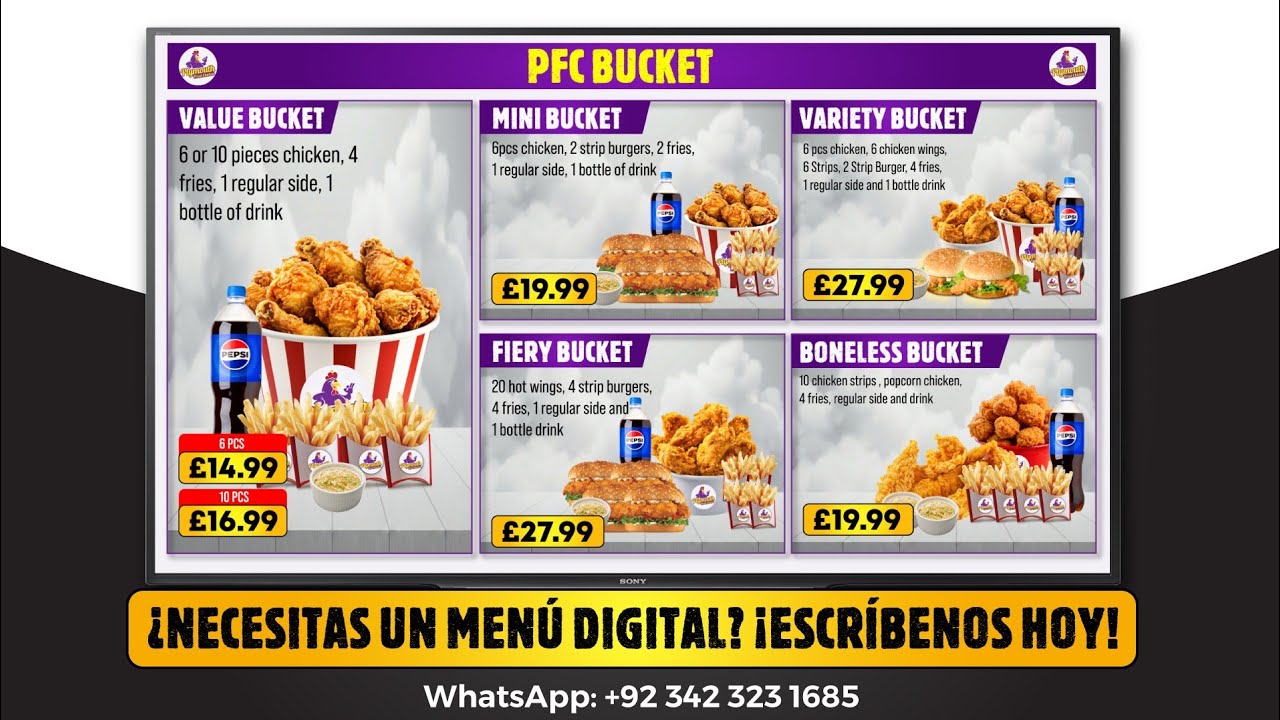 Restaurant Menu Card Design | Digital Menu Board Design | Turn Your TV Into a Menu Board