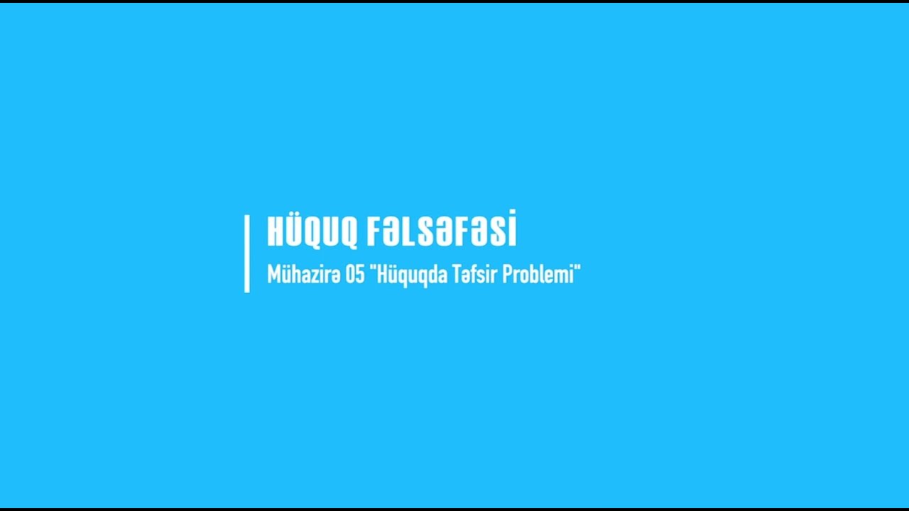 Hüquq Fəlsəfəsi: 