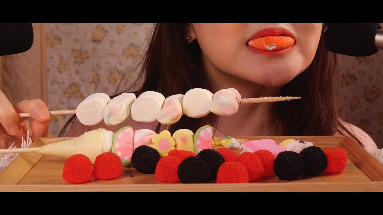 ASMR을 위한 먹방｜마시멜로와 알갱이 박힌 베리 젤리｜Eating Sounds