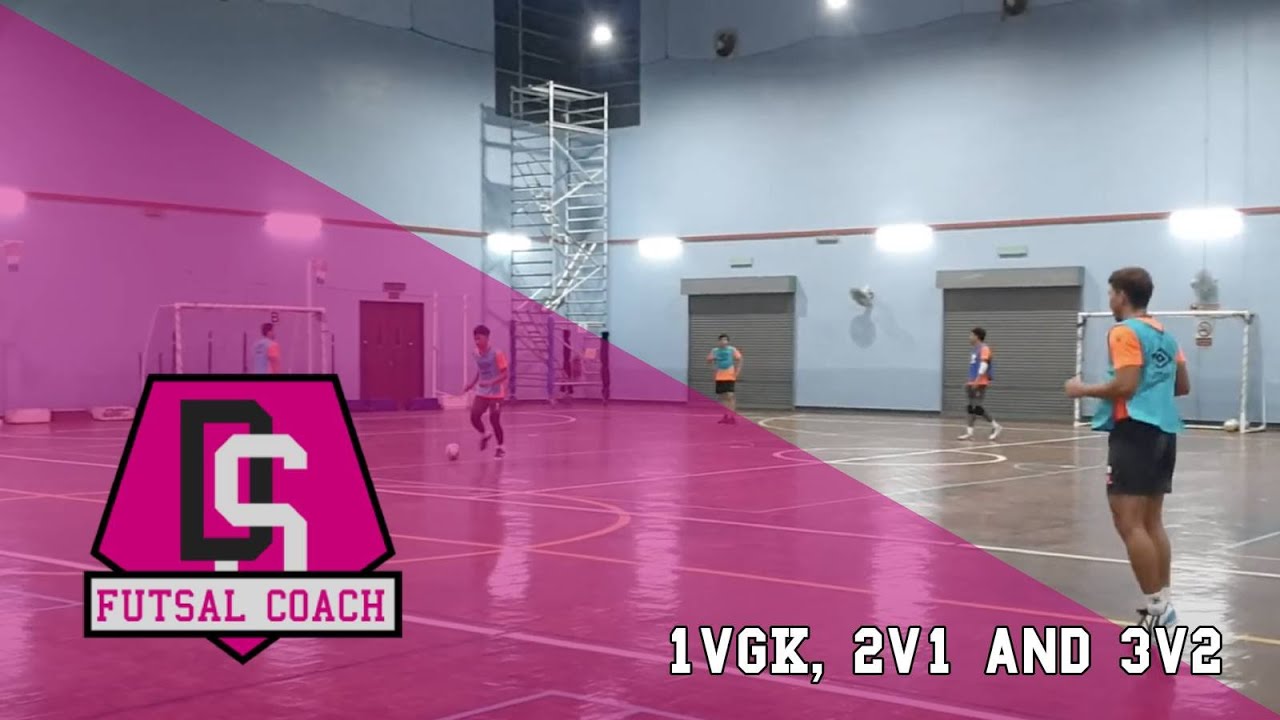 Futsal training session | 1vGk, 2v1 and 3v2 | Transitions & numerical superiority