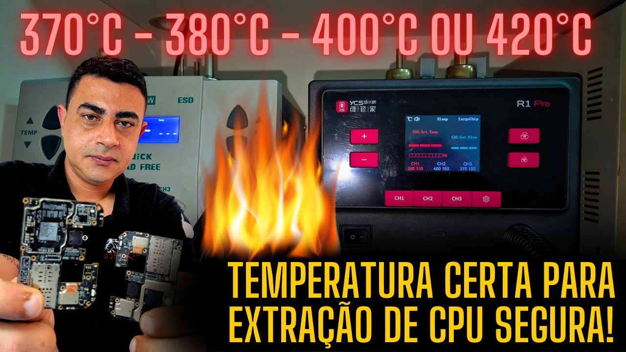 QUAL TEMPERATURA DEVO USAR PRA REMOVER CPU DE PLACAS DE CELULARES.