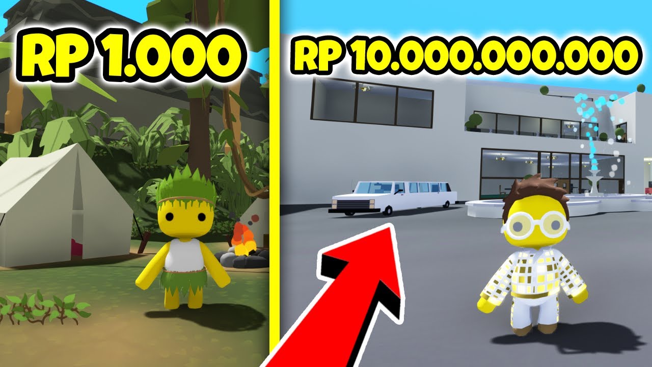 RUMAH HARGA 1000 VS 10,000,000,000 MILIAR DI WOBBLY LIFE!!!