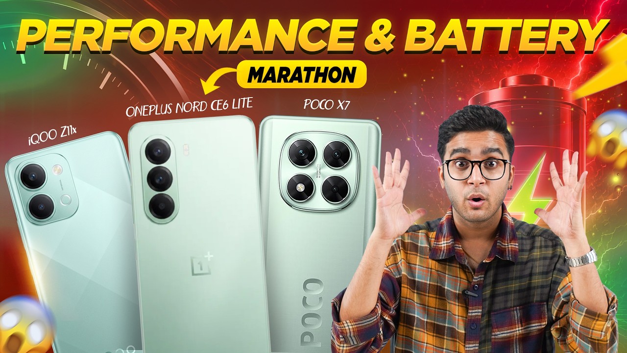 OnePlus Nord CE6 Lite vs iQOO Z11x vs Poco X7 | 6-Hour Performance & Battery Test | Who Wins? 🤯
