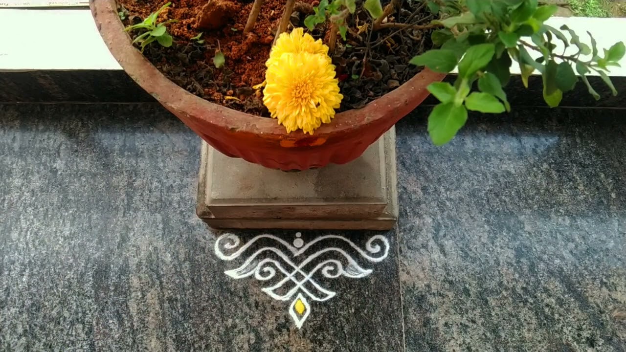 Tulasi katte rangoli 🌷 3 small rangoli designs for tulasi pot 🌷 tulasi Kota rangoli #rangoli