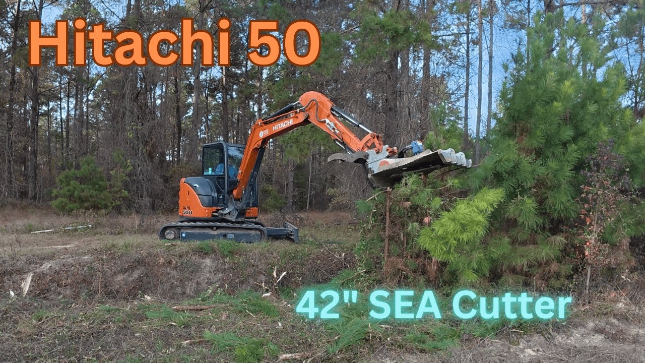 Brush cutting ditch banks  soft woods  Hitachi 50