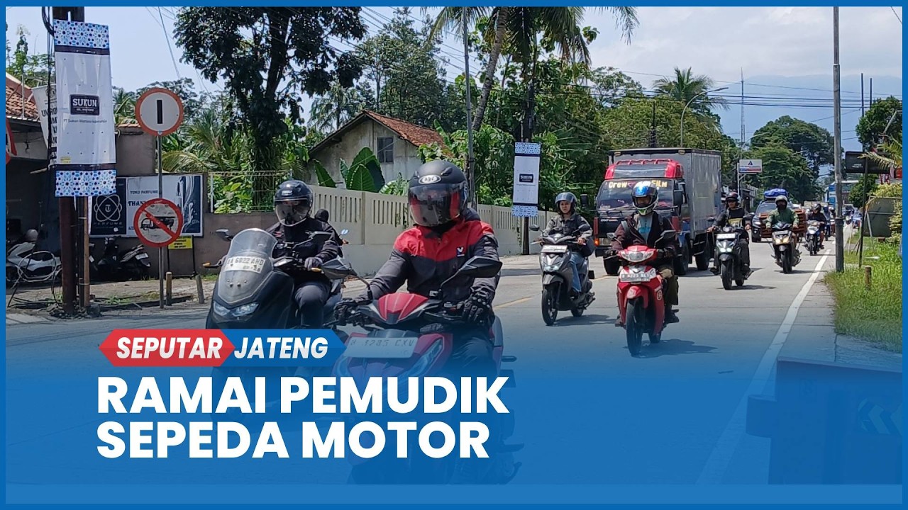Pemudik Sepeda Motor Mulai Padati Simpang Tiga Ajibarang Banyumas