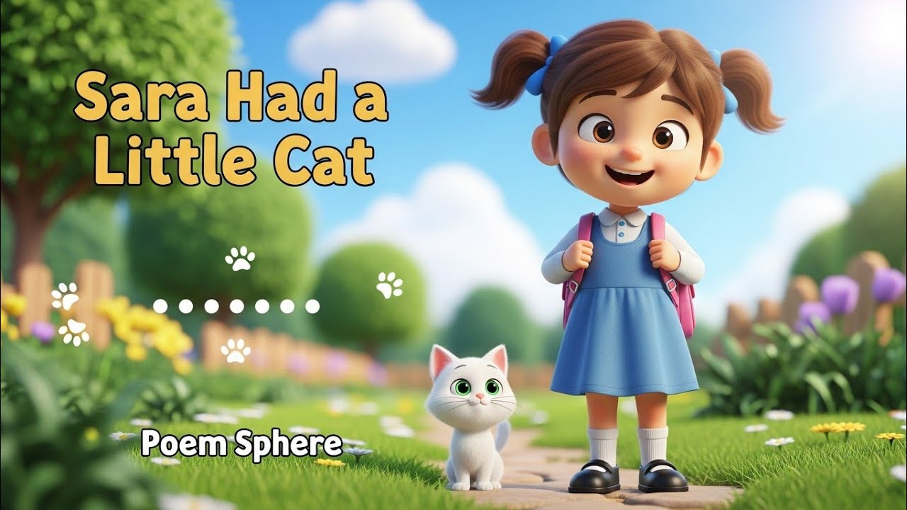 Sara had a little cat| Cute Nursery Rhymes for Kids| 3d Cartoon poem