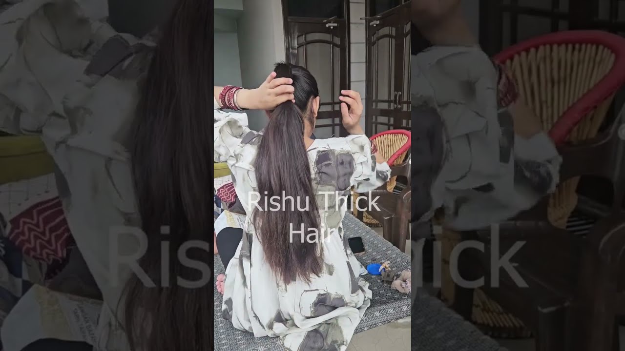 Rapunzel rishu making two braids by friend and playing with hair #hairstyle #hairplay #longhair