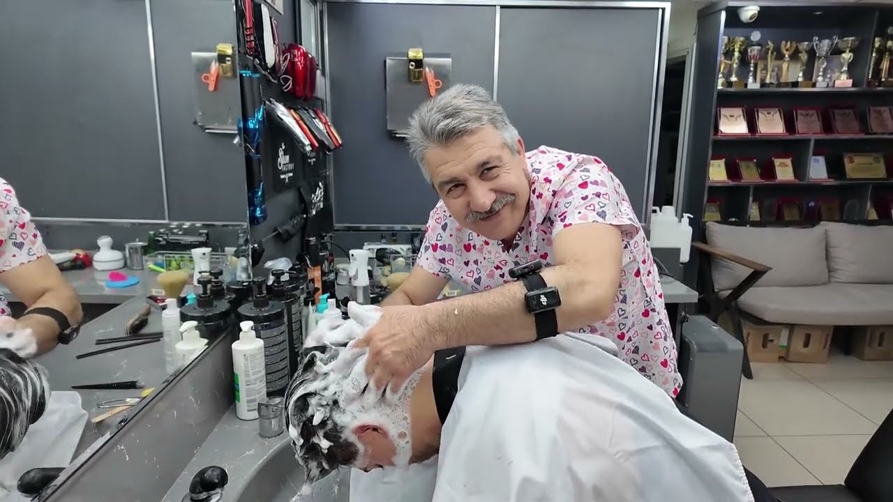 Super Foamy Hair Wash ASMR | The Most Relaxing Head Turkish Barber Spa Ever