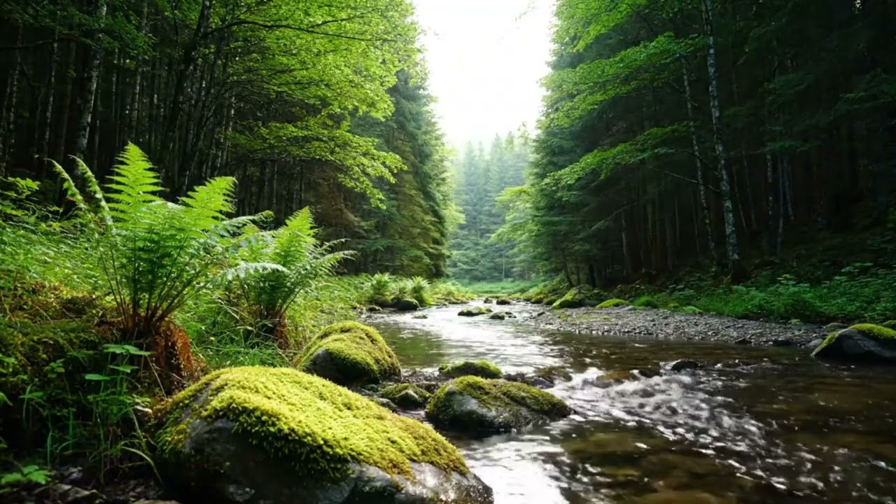 Silent Mountain River | Soft Water Sounds for Meditation