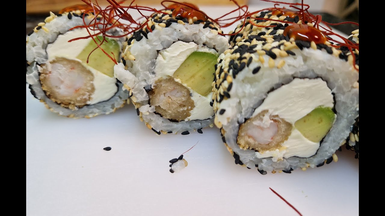 How to make sushi at home?! A simple recipe for sushi with batter-fried shrimp!