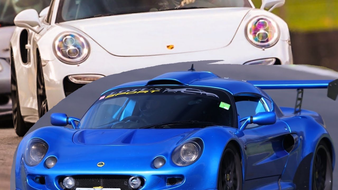 600bhp Porsche Turbo s v Lotus Exige S1 K20 Rotrex race on opentrack trackday 14/04/21