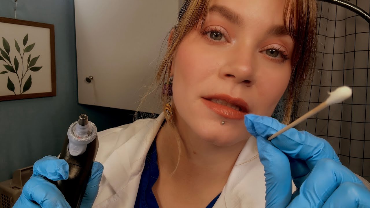 ASMR External Ear Exam & Cleaning, Ear Thermometer | Intense Sounds | Medical Roleplay