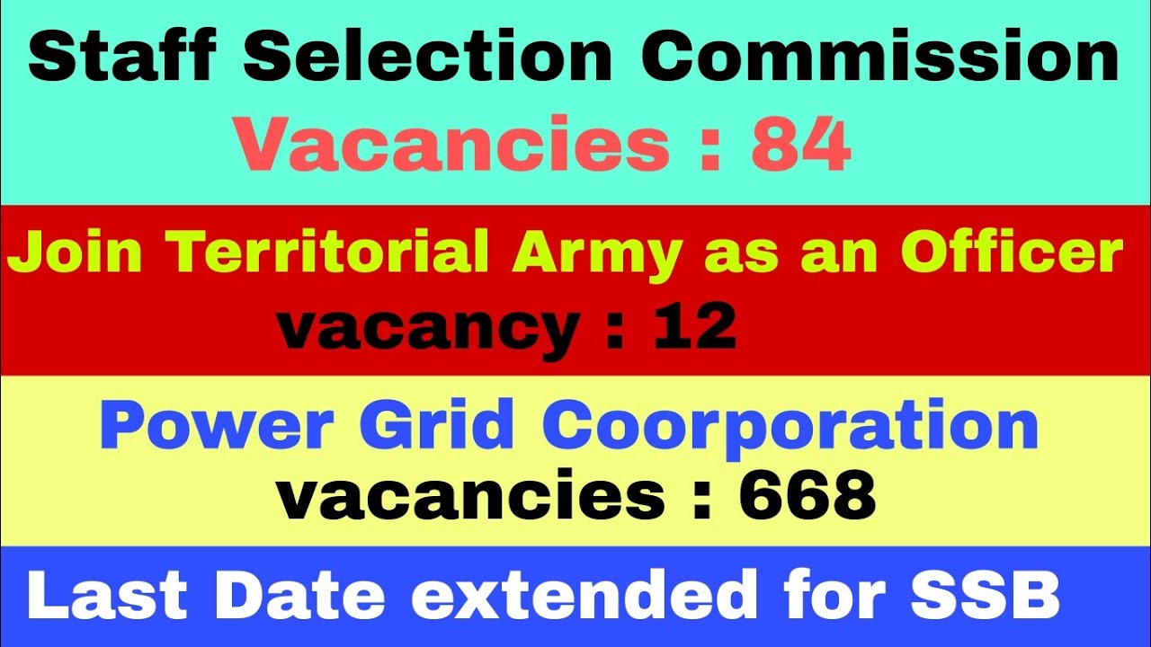 Central Government Job Updates, Apply online 