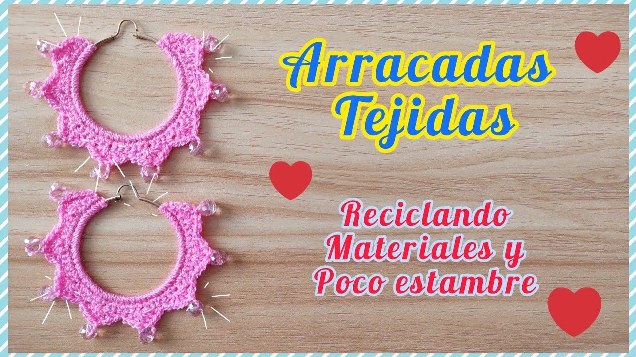 arracadas tejidas reciclando materiales arracadas tejidas con poco estambre