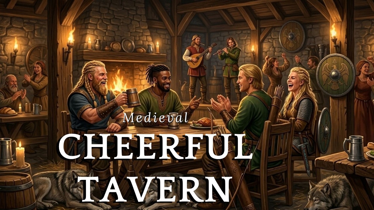 Cheerful Medieval Tavern 🍻 | Lively Fantasy Music & Happy Background Ambience