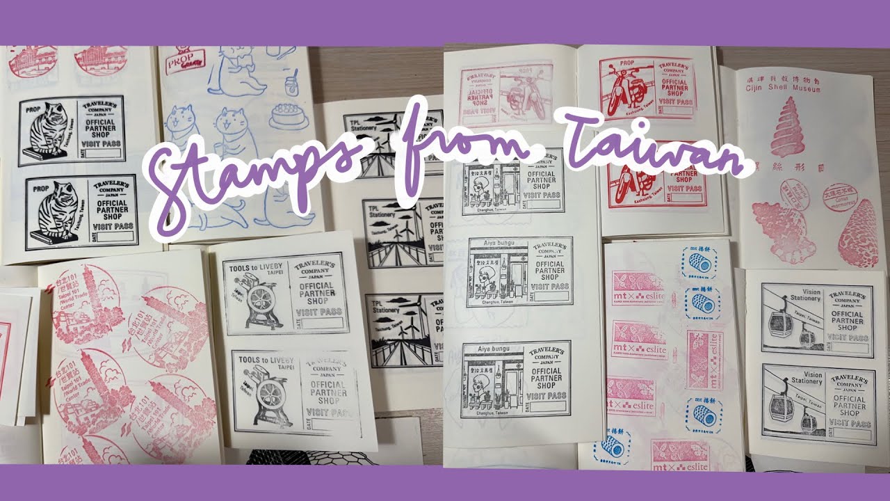 All the stamps I got on my Traveler’s Company Partner Shop hopping trip in Taiwan! 🇹🇼