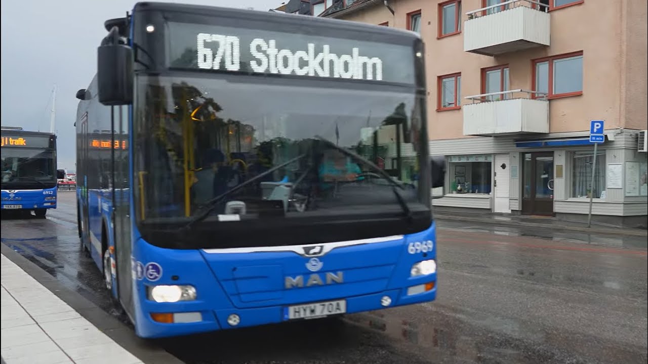 Sweden, Stockholm, bus 670 ride from Vaxholm to Danderyds sjukhus