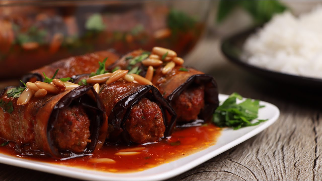 رولات الباذنجان بالكفتة من ألذ و اطيب الوصفات بطريقة سهلة و سريعة 😍 😋