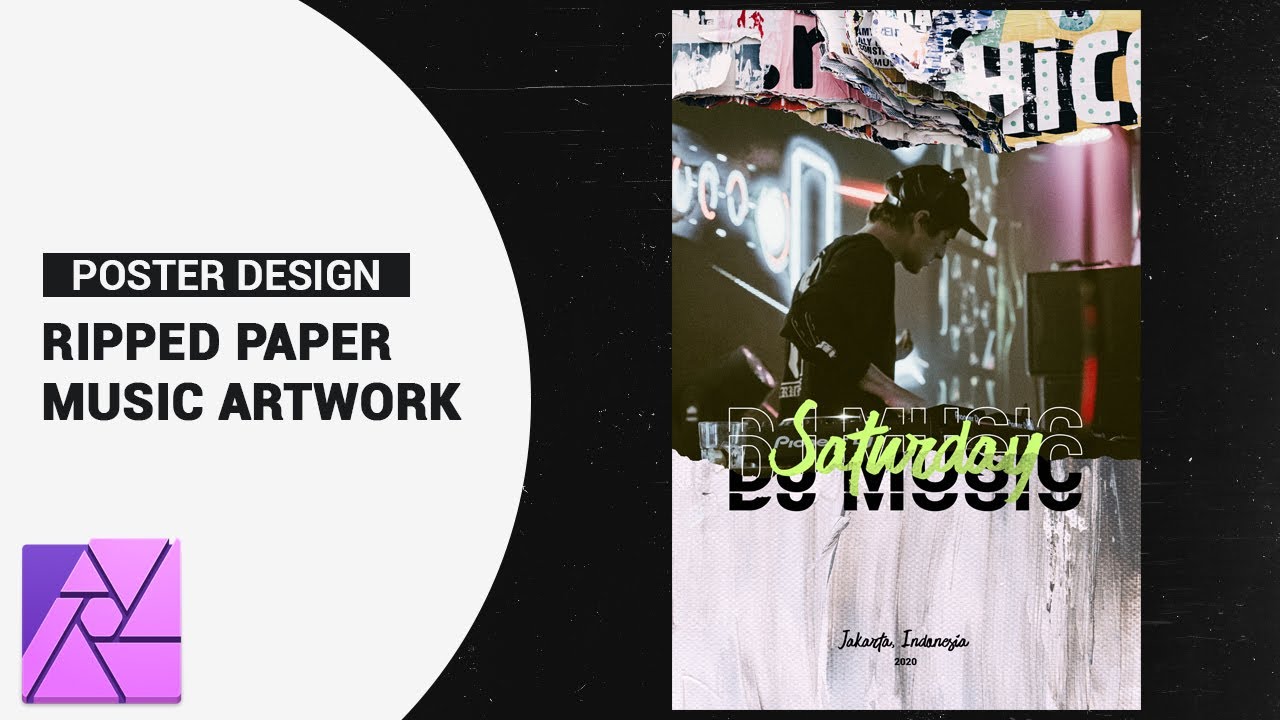 How to Create Ripped Paper DJ Music Artwork - Tutorial Affinity Photo 2020