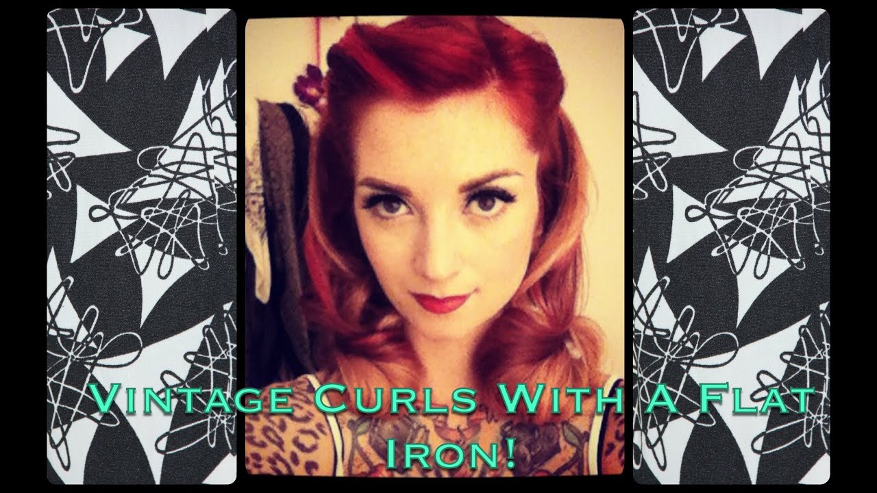 EASY 1940's Notebook style vintage curls using a flat iron by CHERRY DOLLFACE
